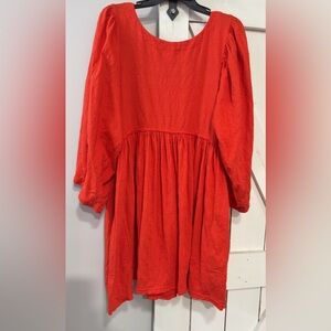 Free People Beach | Burnt Orange Knit Open Back Dress. Size M